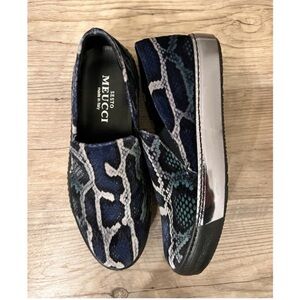 Sesto Meucci loafer velvet snakeskin print slip on sneakers